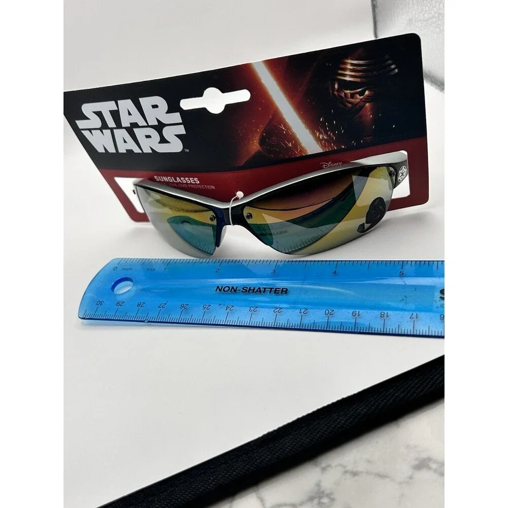 Star Wars Kids  Wrap Sunglasses Black Frame Gold Mirrored Lenses UVA/UVB KM0416